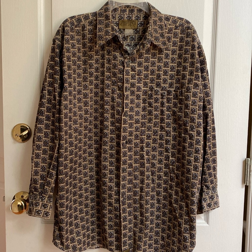Long Sleeve Button Down Pattern Shirt - image 1